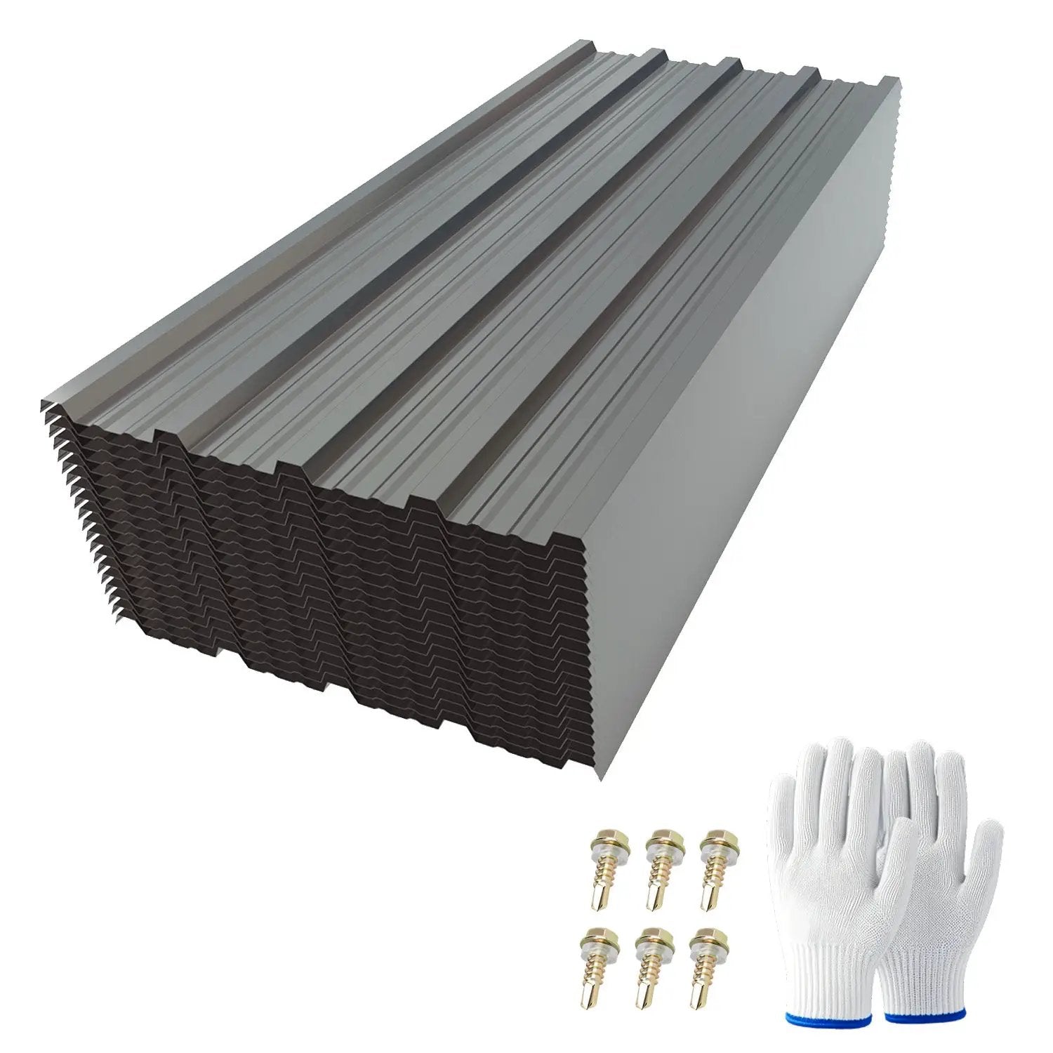 20 Pcs 42.52''X18.9'' Corrugated Metal Roofing Panels by HouseOfZazla