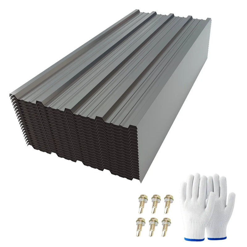 20 Pcs 42.52''X18.9'' Corrugated Metal Roofing Panels by HouseOfZazla