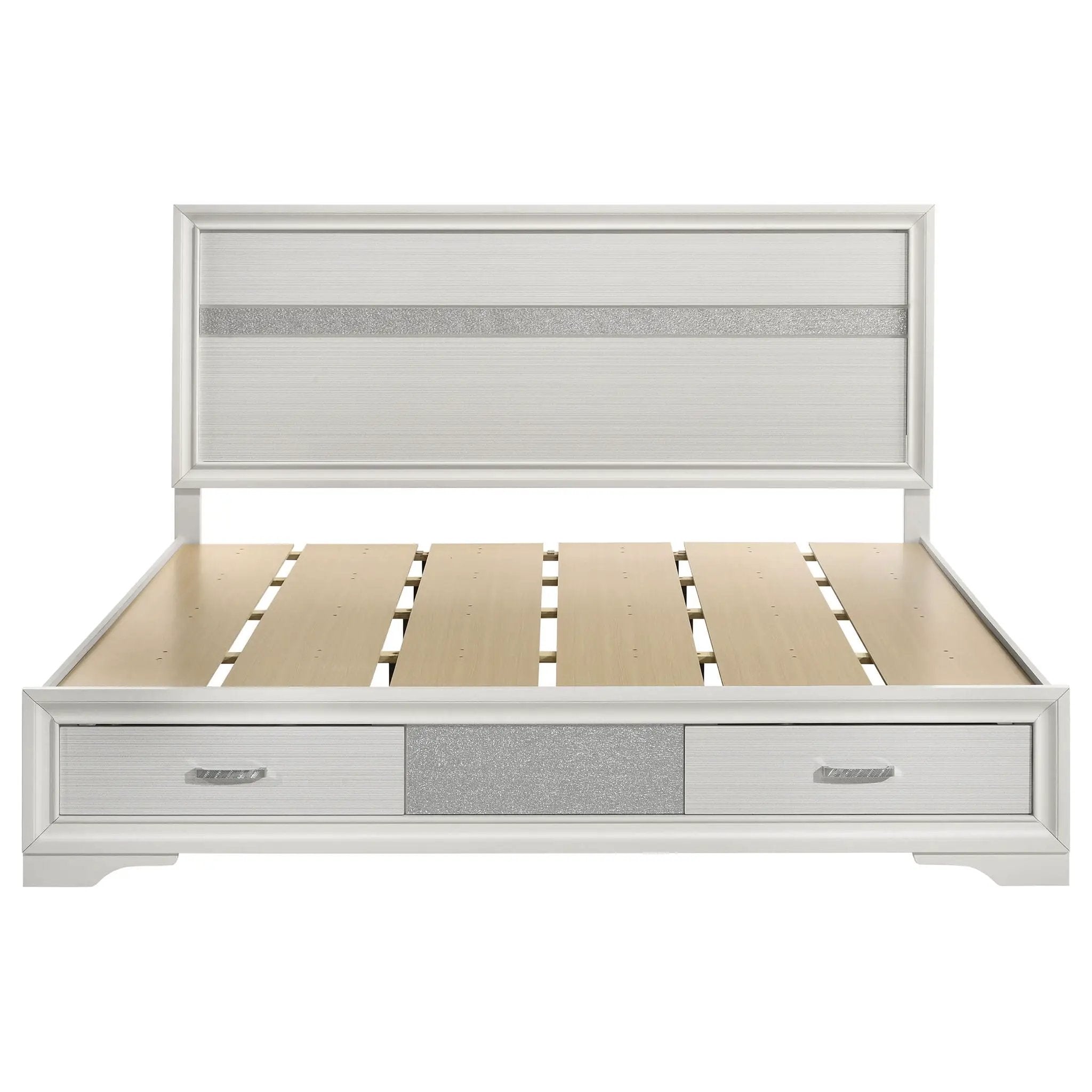 Miranda 51-inch Wood Eastern King Storage Panel Bed White by Unique Piece Furniture
