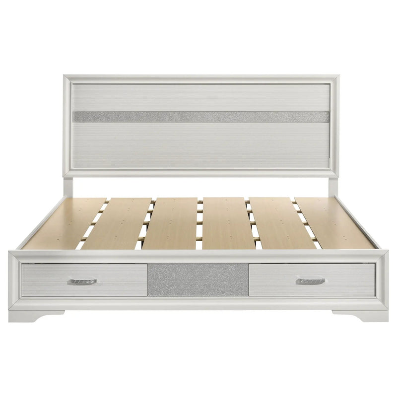 Miranda 51-inch Wood Eastern King Storage Panel Bed White by Unique Piece Furniture