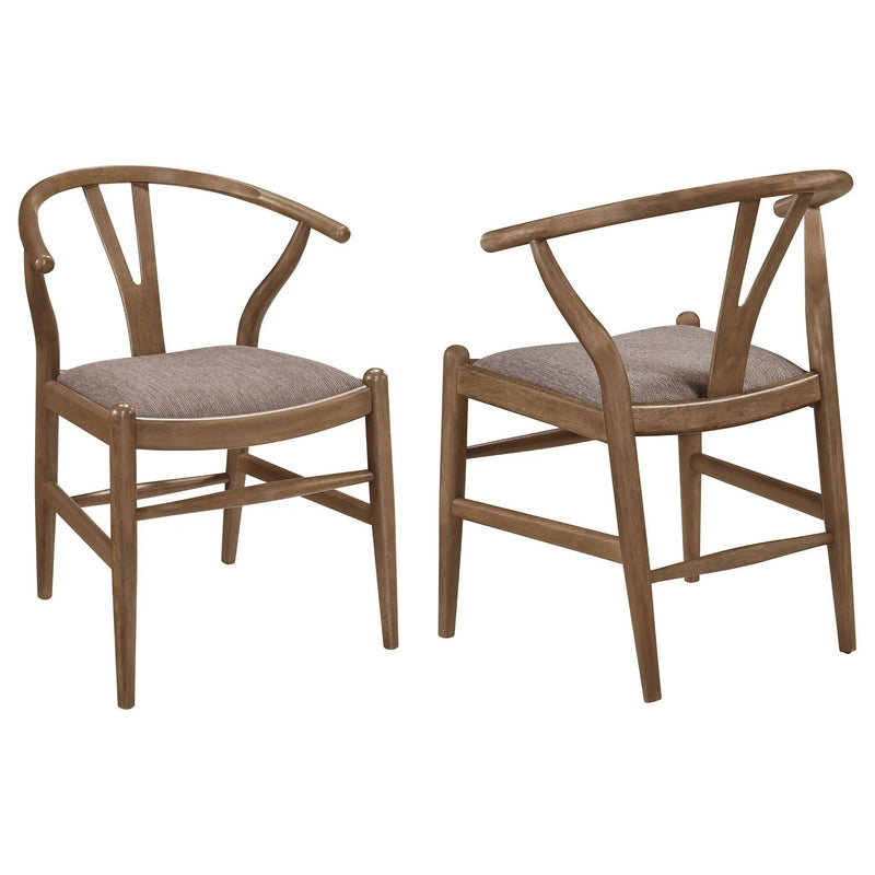 Dinah Wood Wishbone Dining Side Chair Walnut (Set of 2) by Unique Piece Furniture