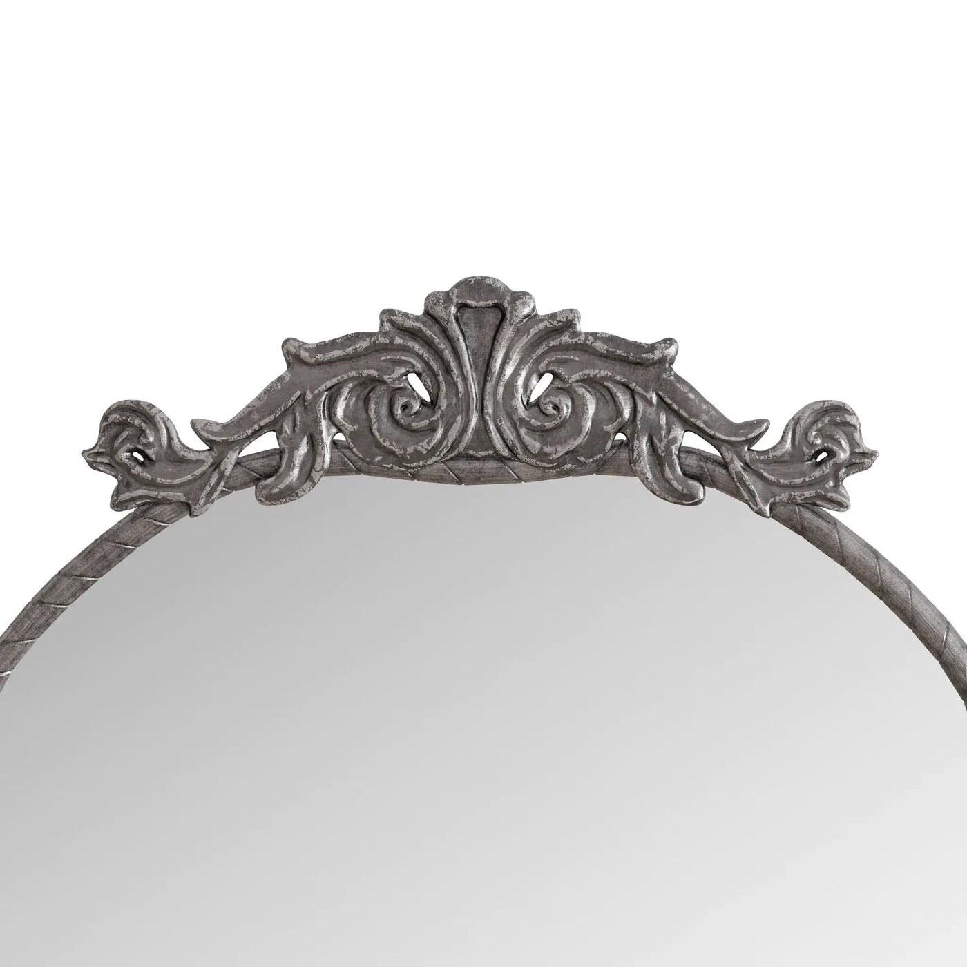 Full Body Arched Mirror With Vintage Carved Applique by HouseOfZazla