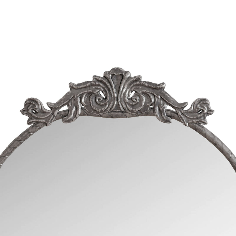 Full Body Arched Mirror With Vintage Carved Applique by HouseOfZazla