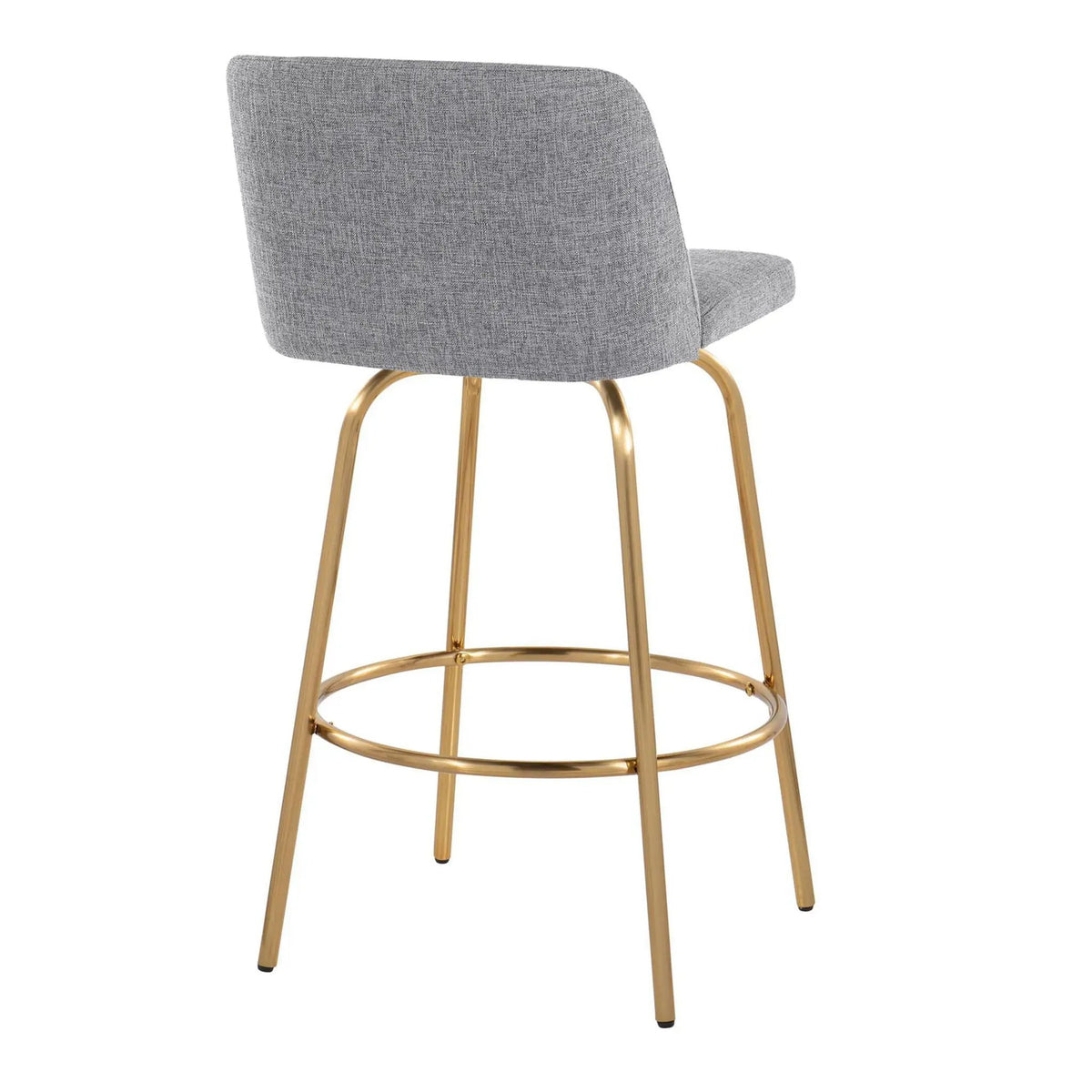 Toriano - Contemporary, Fixed Height Counter Stool With Swivel With Round Footrest (Set of 2) by HouseOfZazla