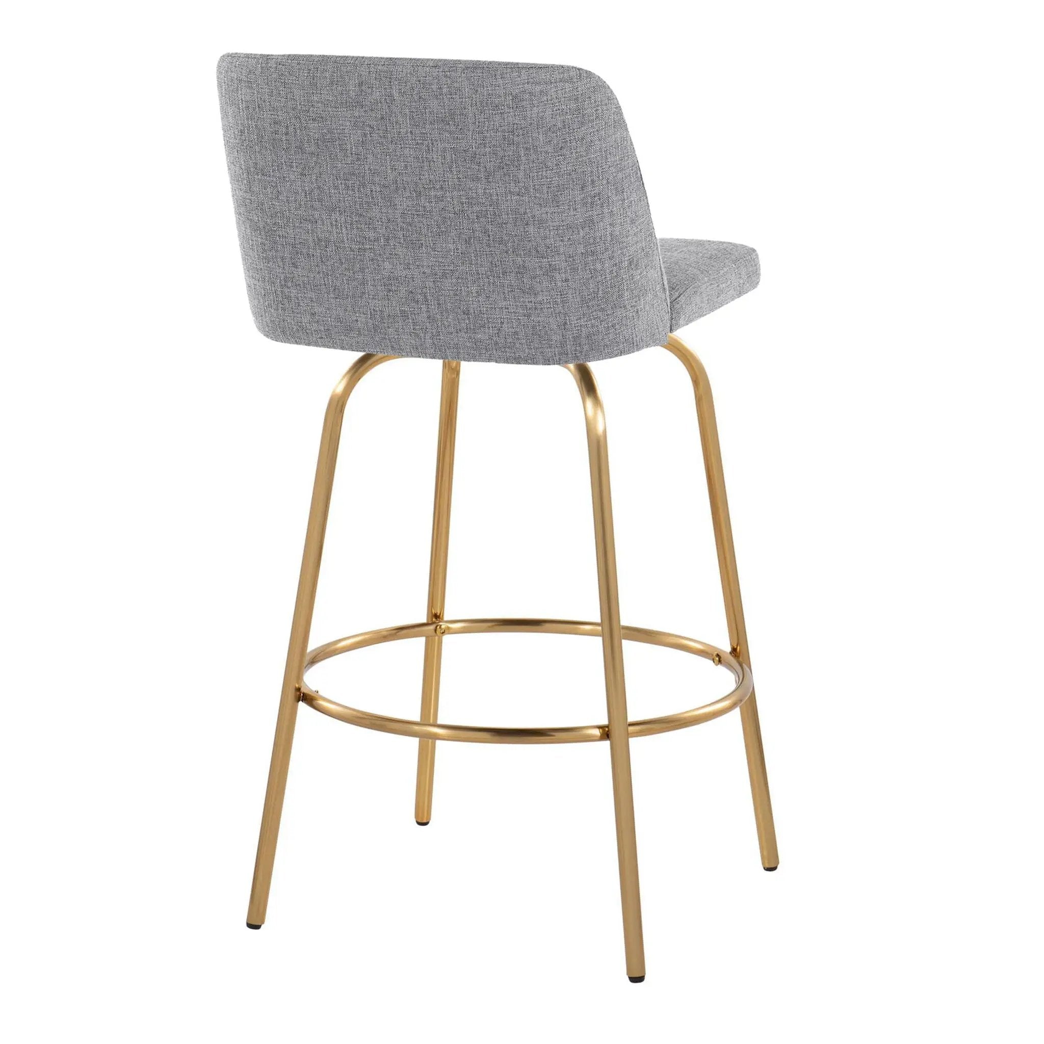 Toriano - Contemporary, Fixed Height Counter Stool With Swivel With Round Footrest (Set of 2) by Unique Piece Furniture