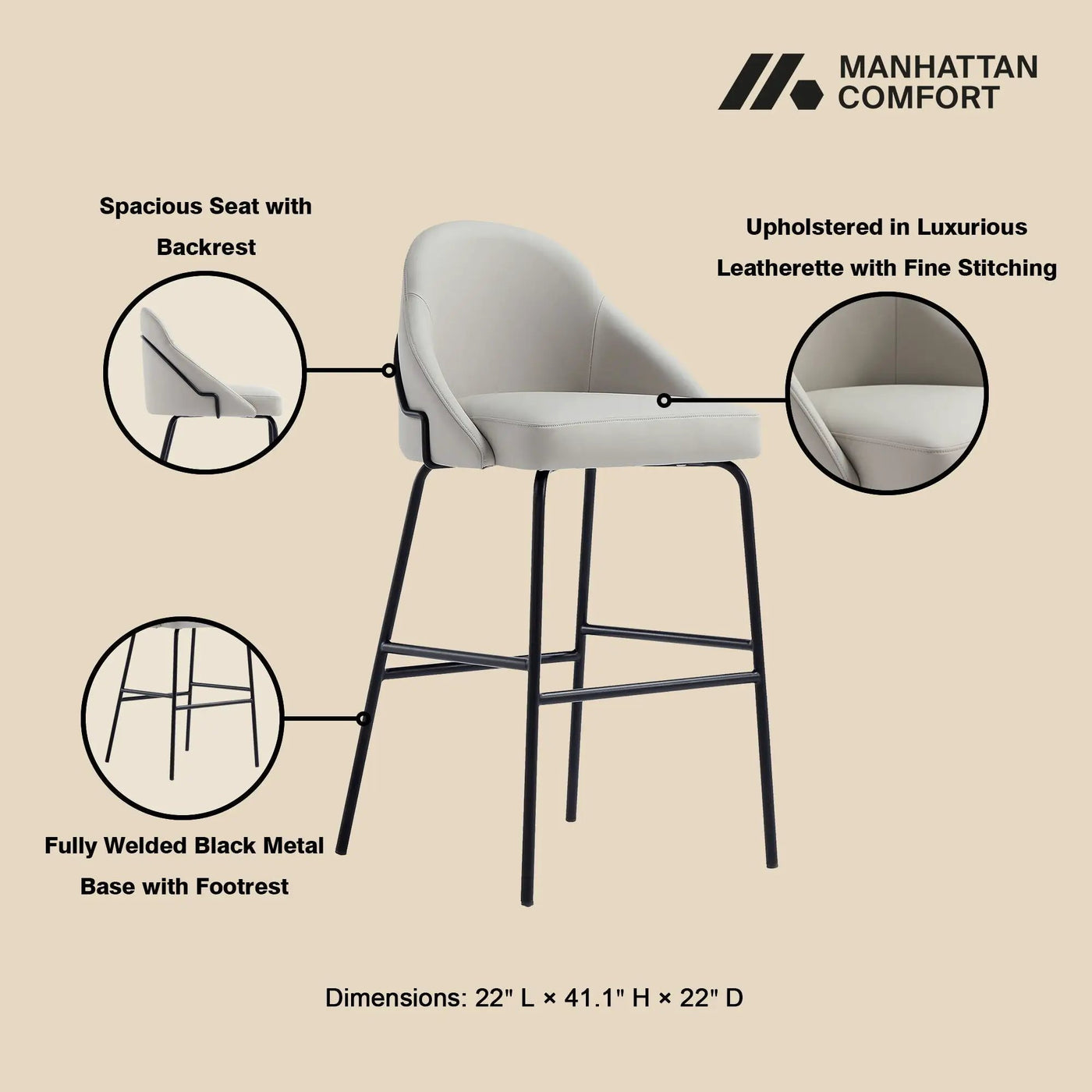 Gracie - Upholstered Barstool by HouseOfZazla