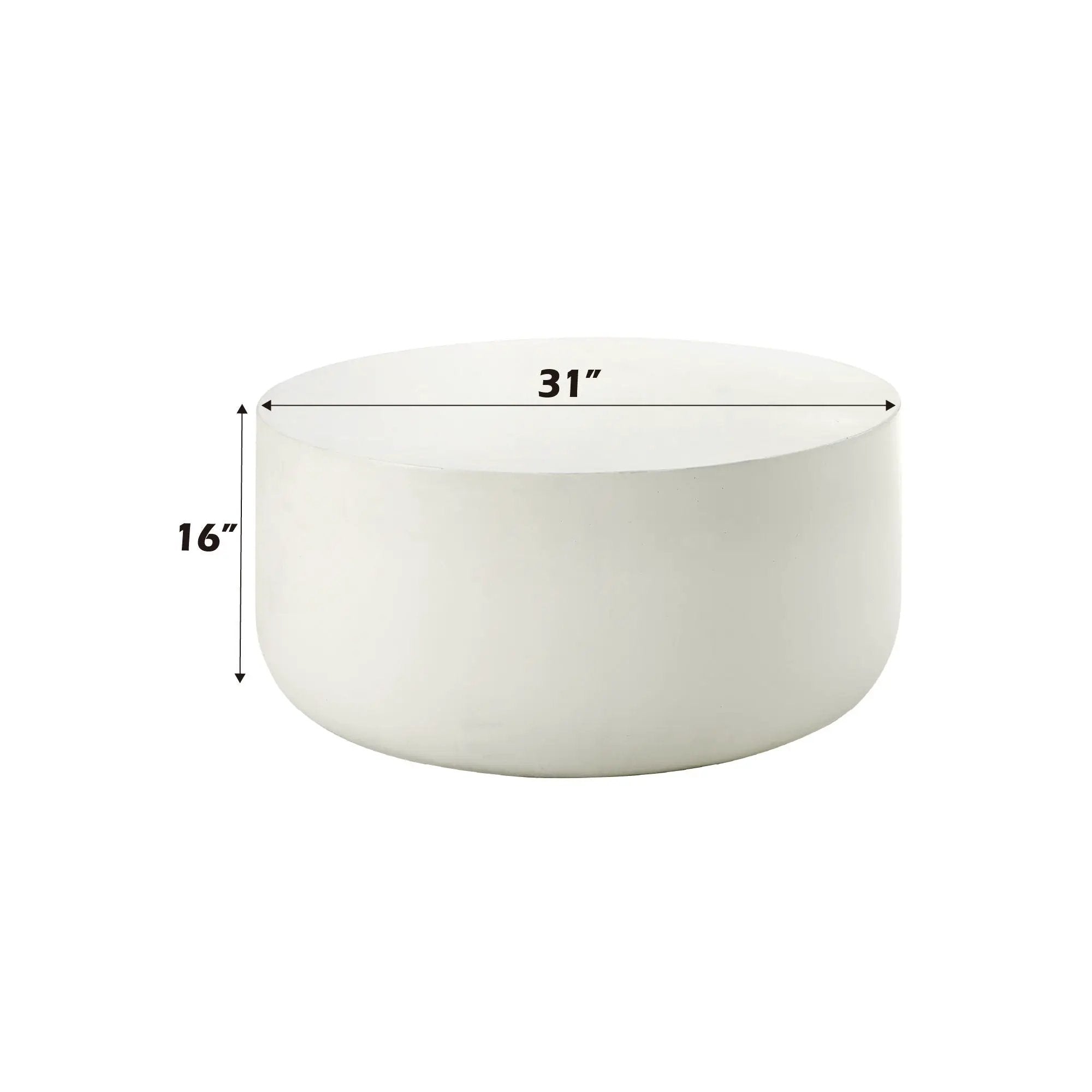 Dustan - Natural Coffee Table - White by HouseOfZazla