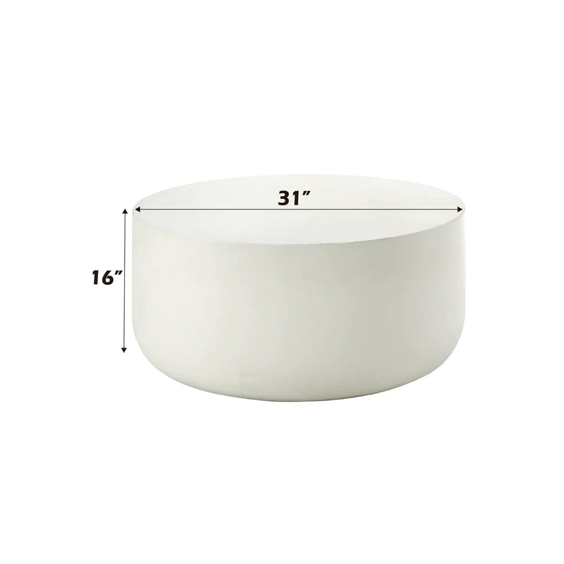 Dustan - Natural Coffee Table - White by HouseOfZazla