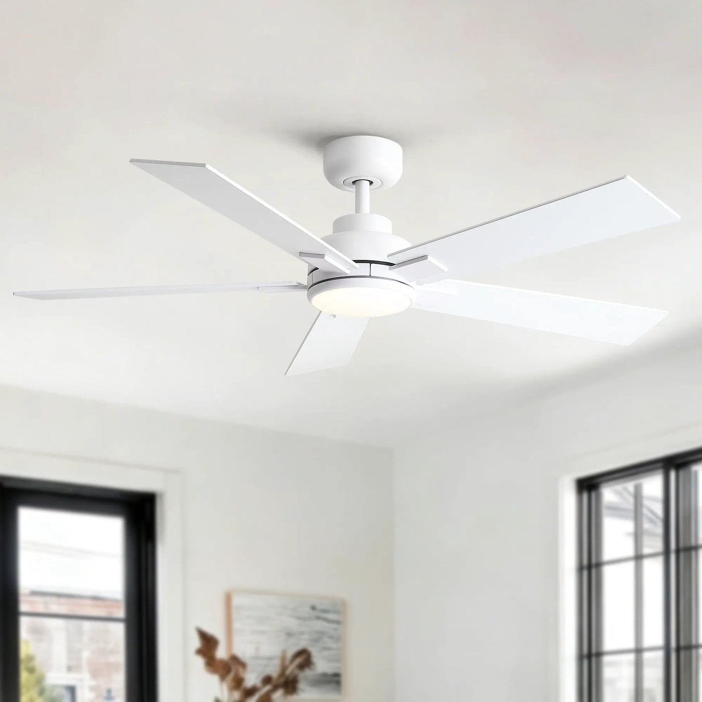 Reversible Motor Integrated LED Dimmable Ceiling Fan With Light by HouseOfZazla