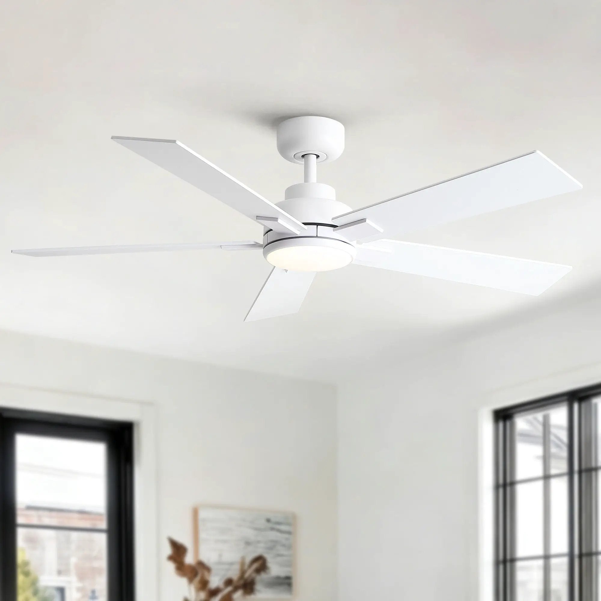 Reversible Motor Integrated LED Dimmable Ceiling Fan With Light by Unique Piece Furniture