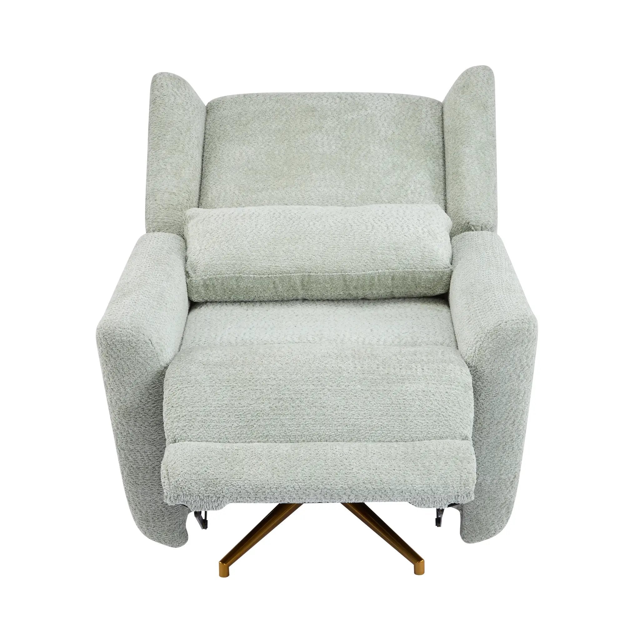 Power Recliner Chair Swivel with Boucle Upholstery and 360° Swivel by HouseOfZazla
