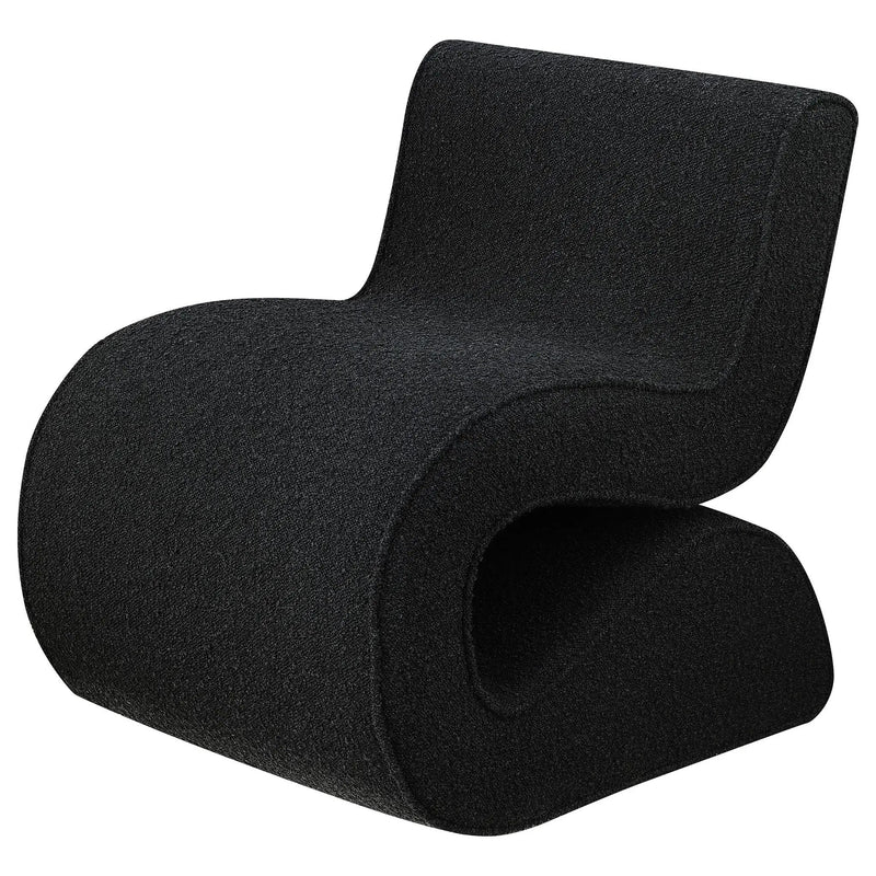 Ronea Boucle Upholstered Armless Curved Chair Charcoal by Unique Piece Furniture