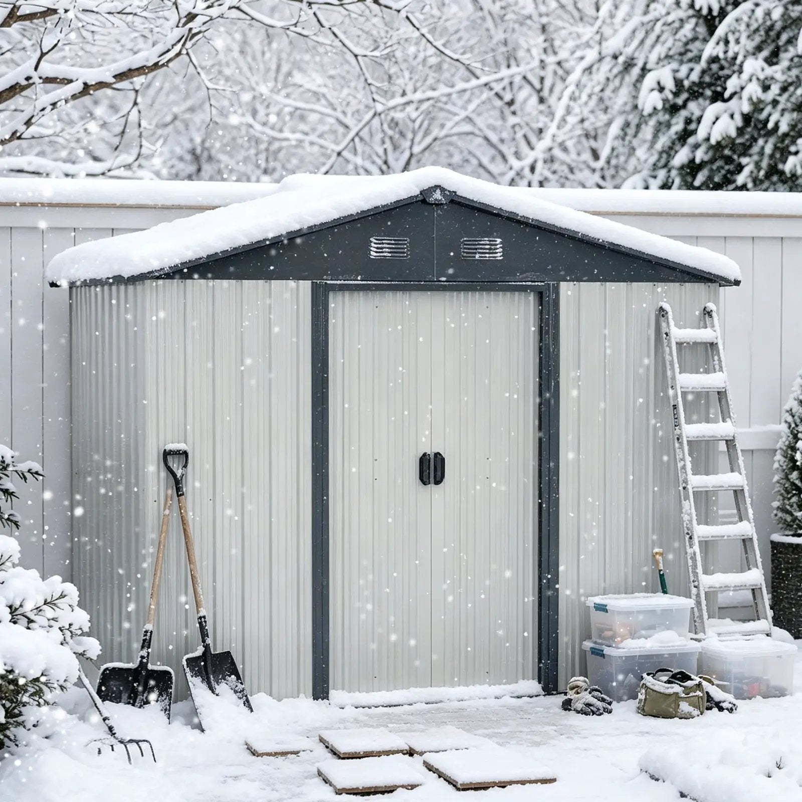 8ft x 4ft Outdoor Metal Storage Shed by HouseOfZazla