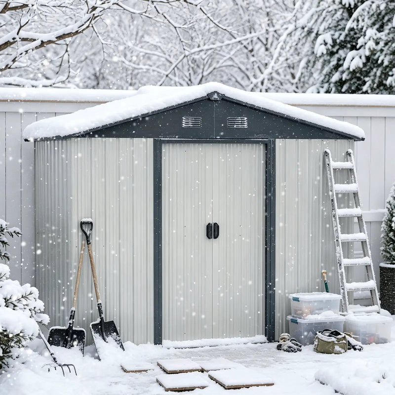 8ft x 4ft Outdoor Metal Storage Shed by HouseOfZazla