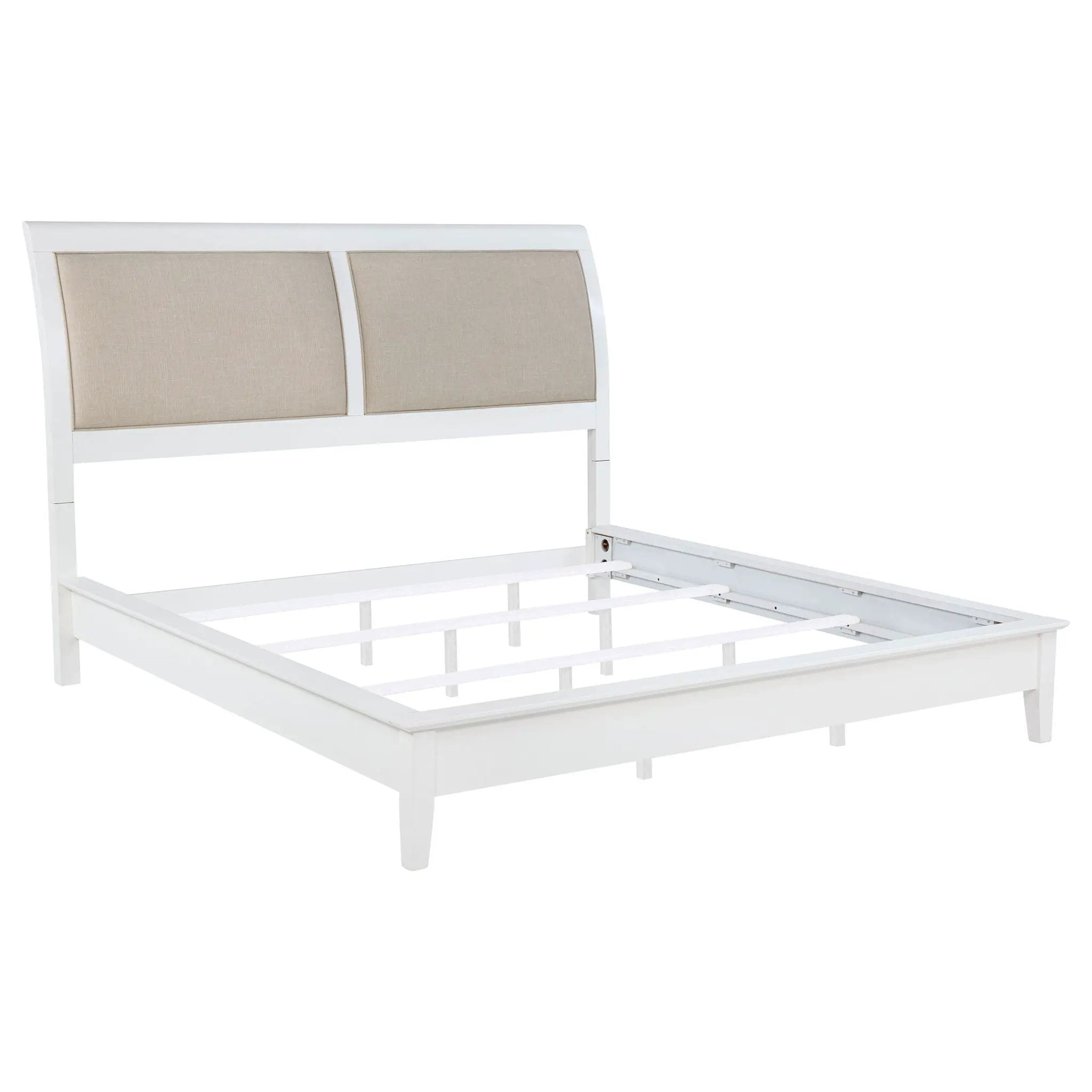 Bexhill 56-inch Upholstered Eastern King Panel Bed White by Unique Piece Furniture