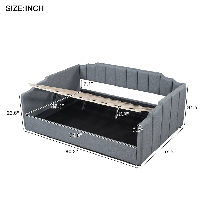 Modern Upholstered Daybed With Underneath Storage by HouseOfZazla