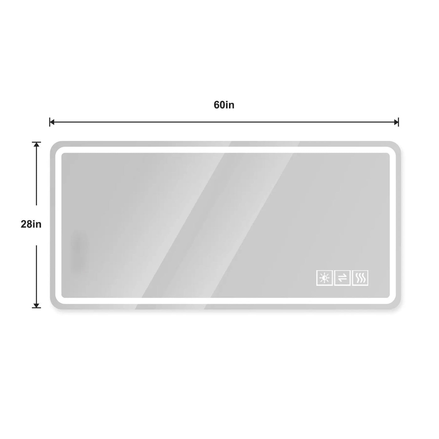 LED Bathroom Mirror with Anti-Fog, Rust Resistance, and Tri-Color Lighting by HouseOfZazla