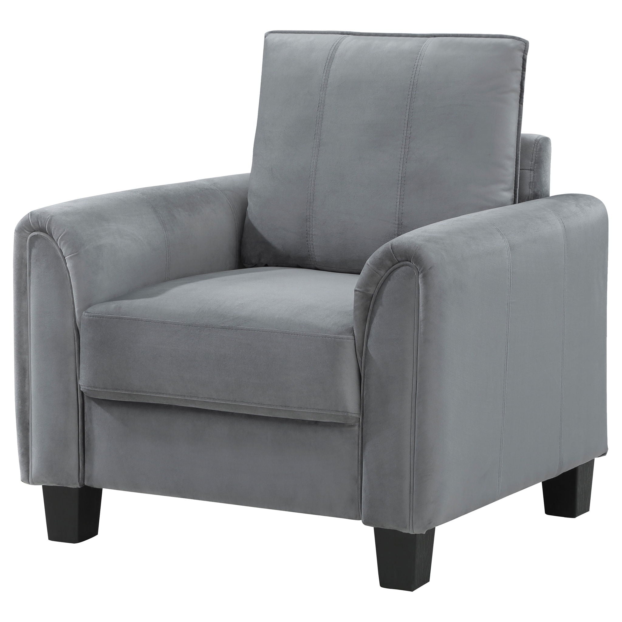 Dixon - Upholstered Rolled Arm Accent Chair - Gray by HouseOfZazla