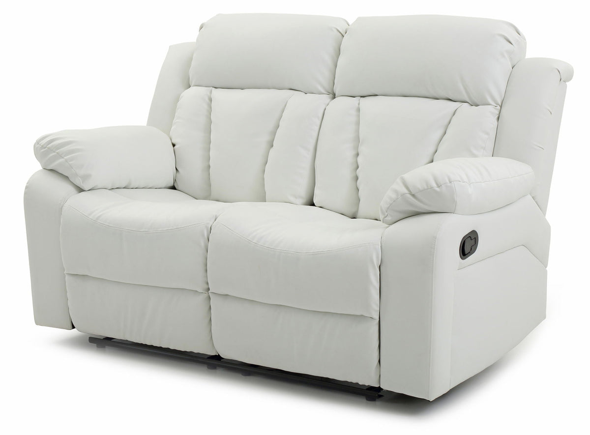 Cozy Padded Reclining Loveseat with Sturdy Construction - White, Black, or Dark Brown, photo 13 of 16