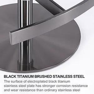 Titanium Stainless Steel Bar Stool, Grade Modern Bar Chair With Backrest, Swivel Adjustable Height For Kitchen Counter And Dining Room by HouseOfZazla