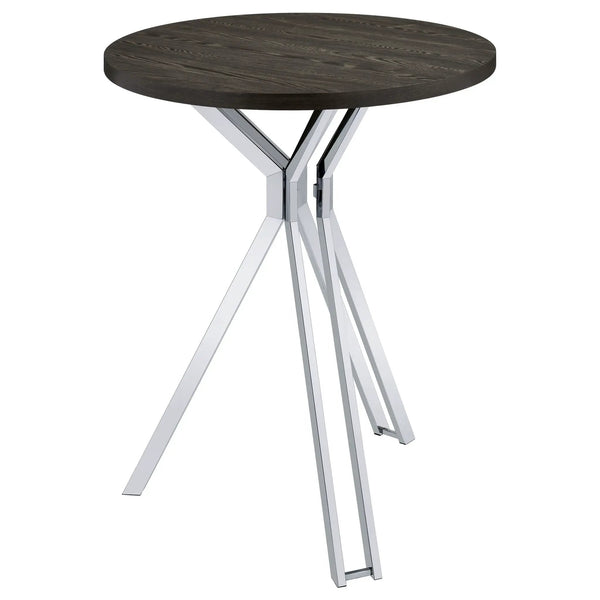 Edgerton - Round Height Bistro Bar Table - Dark Oak