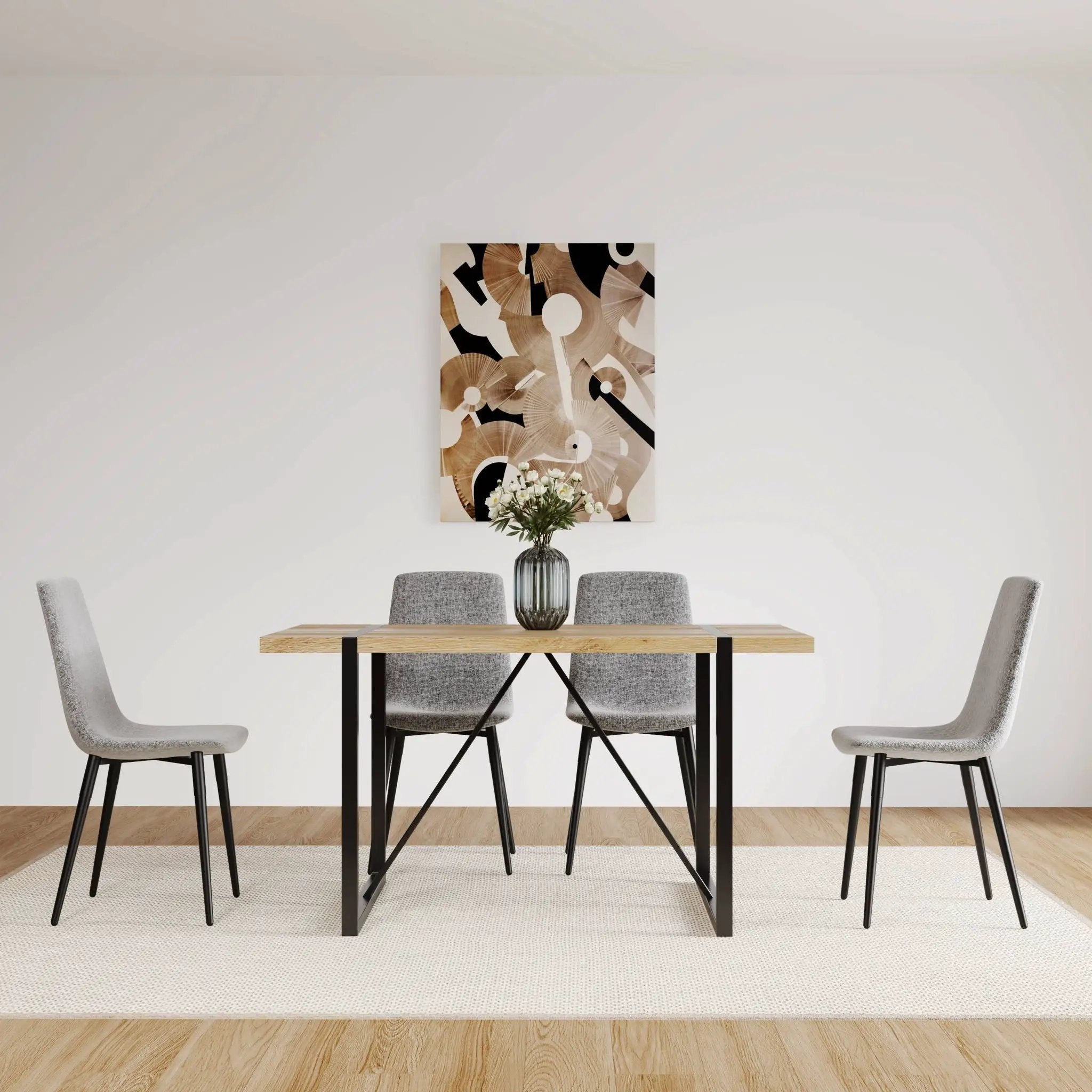 Modern Upholstered Dining Chairs With Cushion Seat And Sturdy Legs (Set of 4) by HouseOfZazla