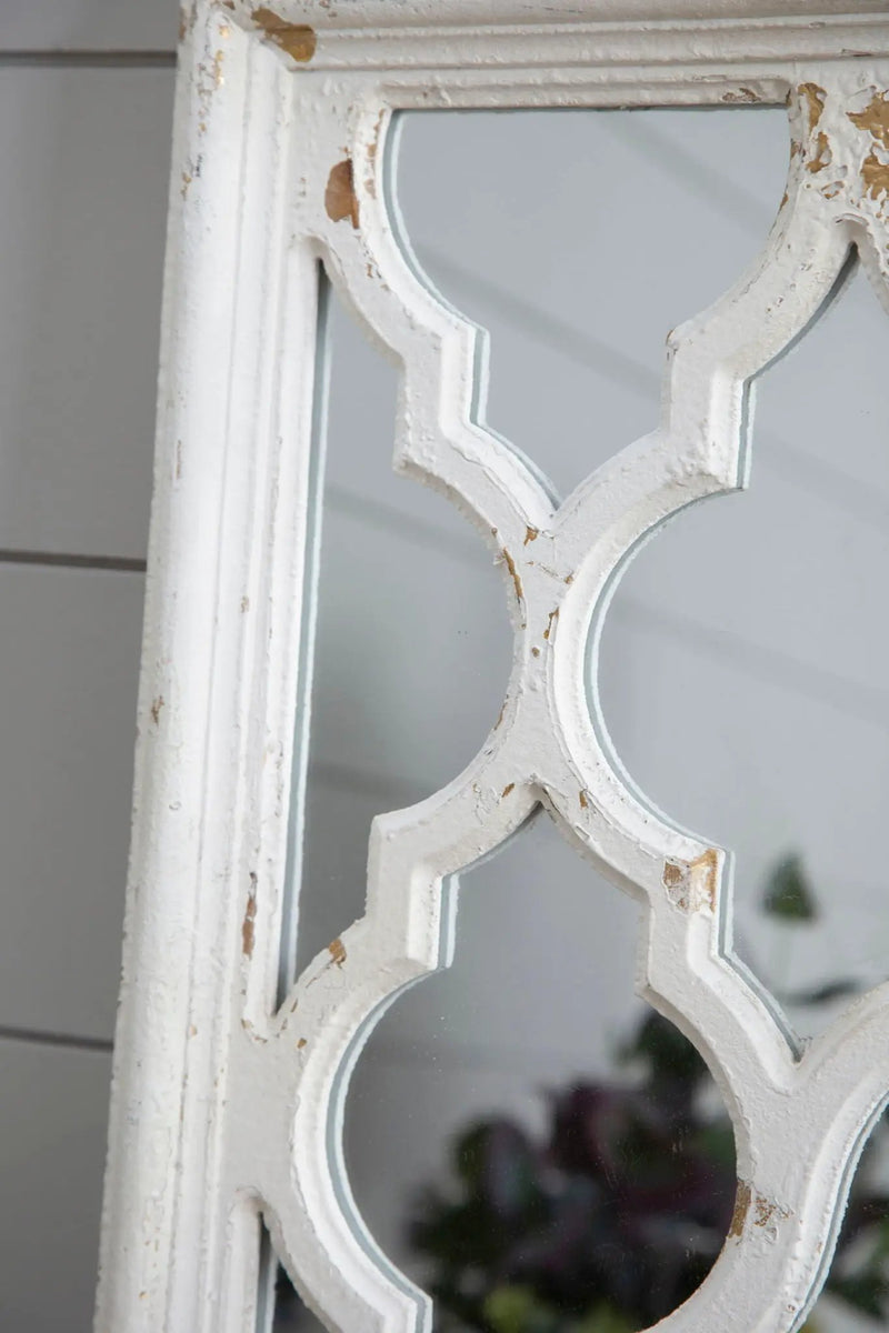 Distressed Floor Mirror, Full Body Mirror For Bathroom Bedroom Living Room - White by Unique Piece Furniture