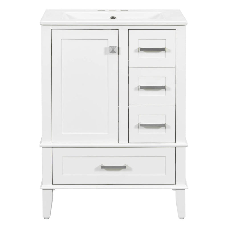 Bathroom Vanity, Modern Bathroom Cabinet With Sink Combo Set, Bathroom Storage Cabinet With A Soft Closing Door And 3 Drawers, Solid Wood Frame by HouseOfZazla