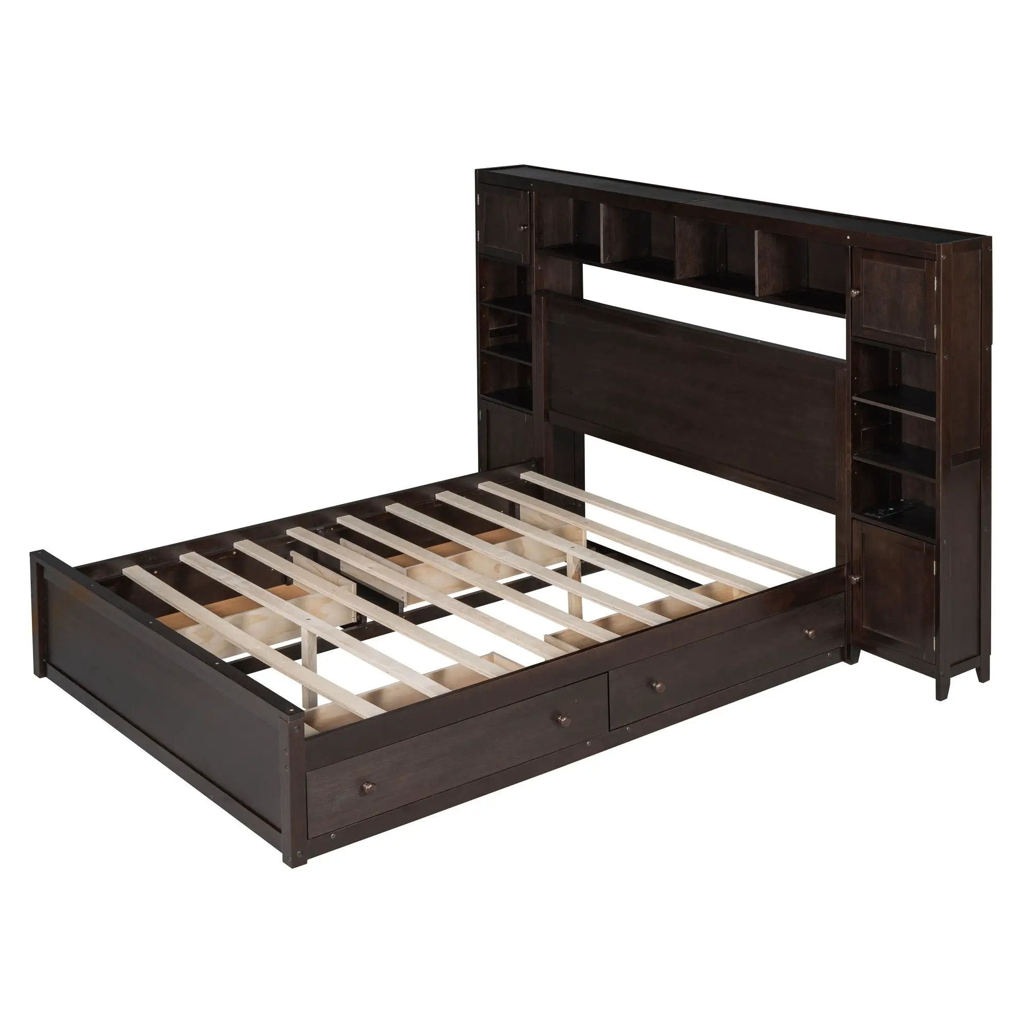 Bed With All In One Cabinet, Shelf And Sockets by HouseOfZazla