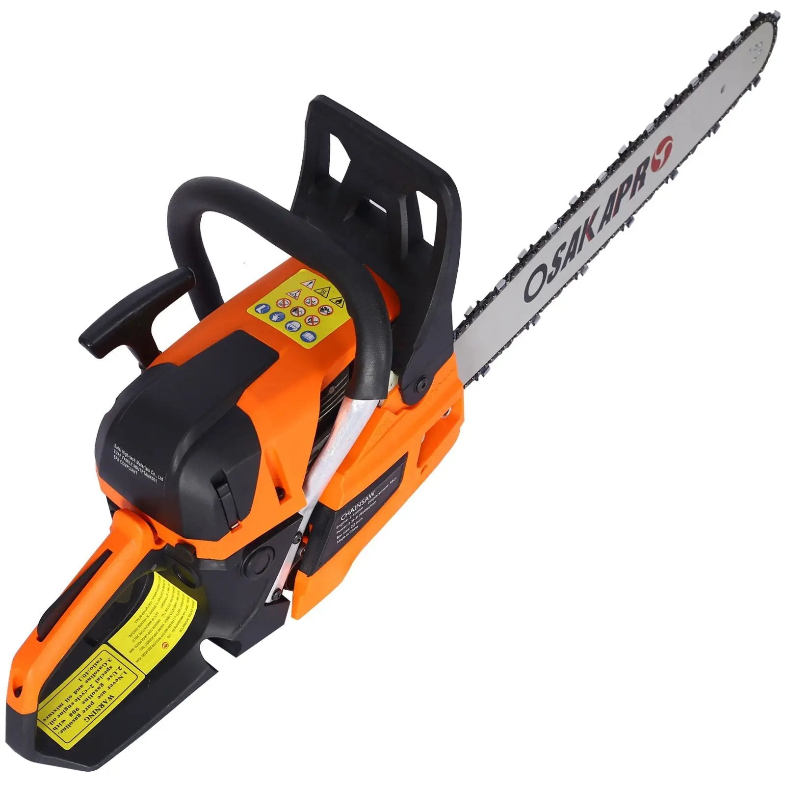 High Performance 22" 58Cc Gasoline Chainsaw For Trees And Wood Cutting Epa Compliant - Orange by HouseOfZazla