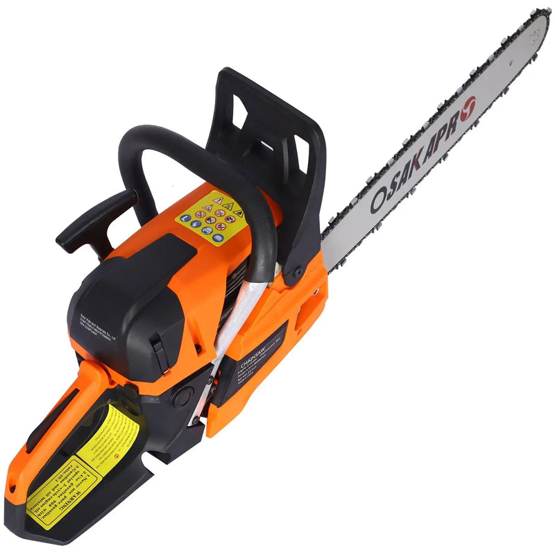 High Performance 22" 58Cc Gasoline Chainsaw For Trees And Wood Cutting Epa Compliant - Orange by HouseOfZazla