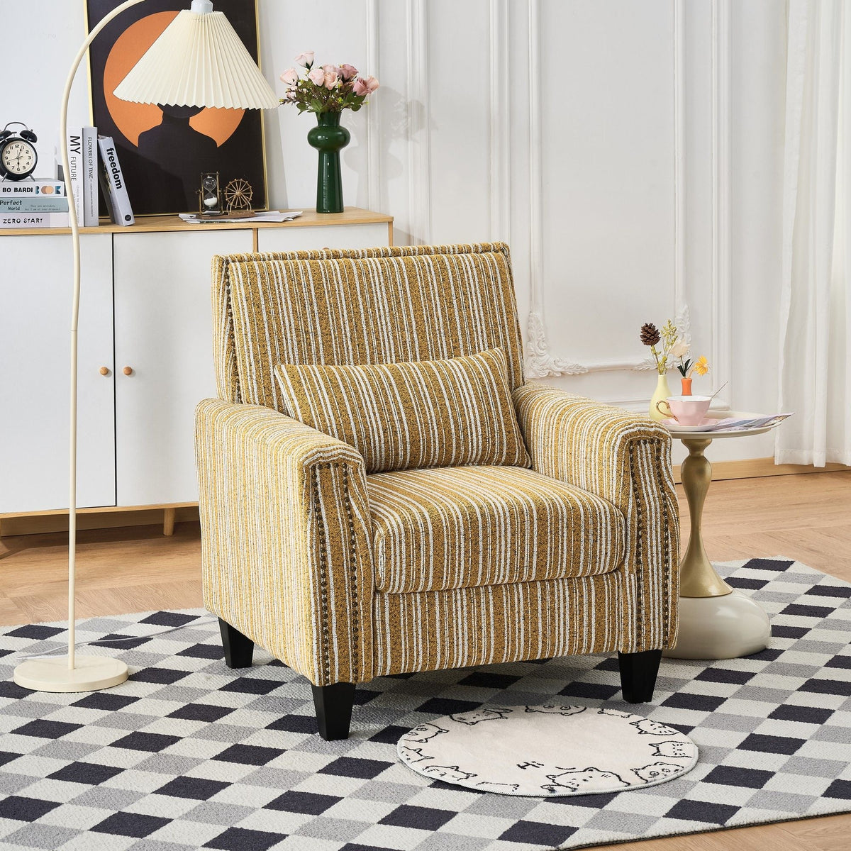 Comfy Armchair for Living Room with Padded Comfort - Gray, Yellow, or Dark Green, photo 30 of 33
