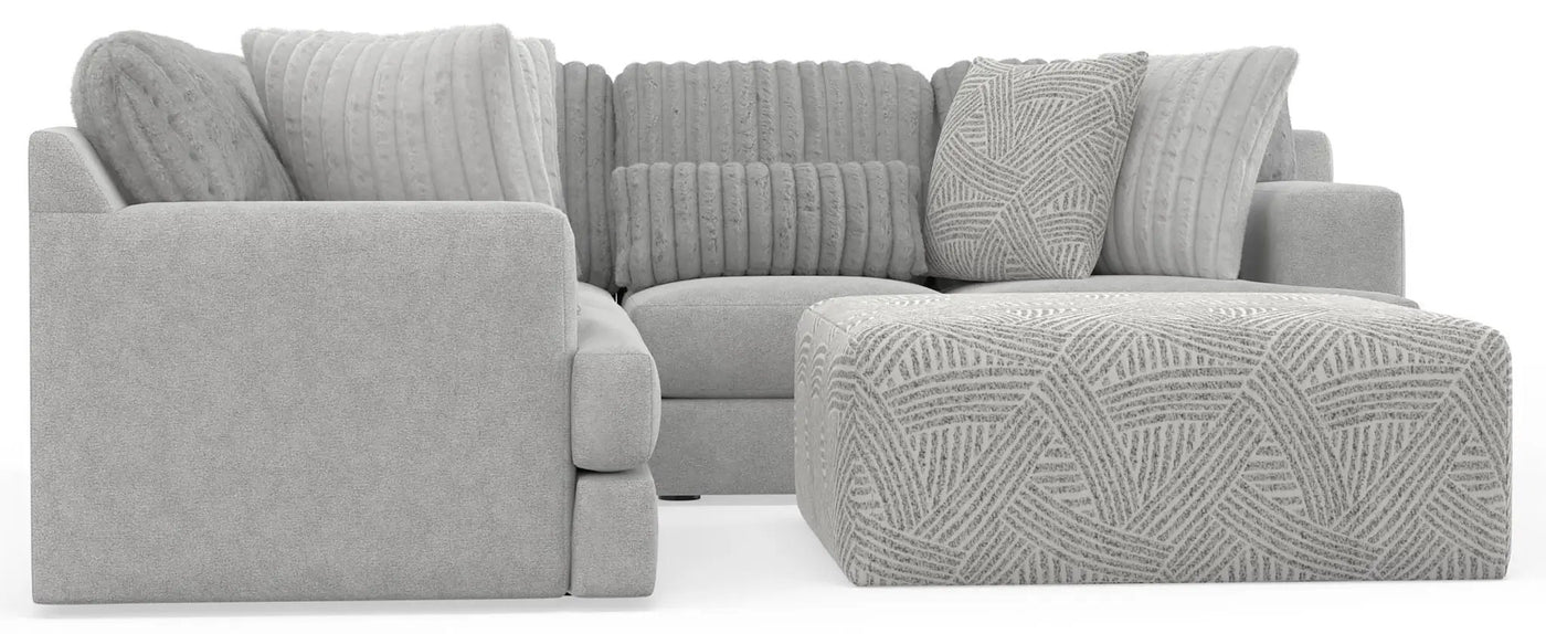Logan - Upholstered Sectional With Comfort Coil Seating - 46" Cocktail Ottoman And Accent Pillows Included by Unique Piece Furniture