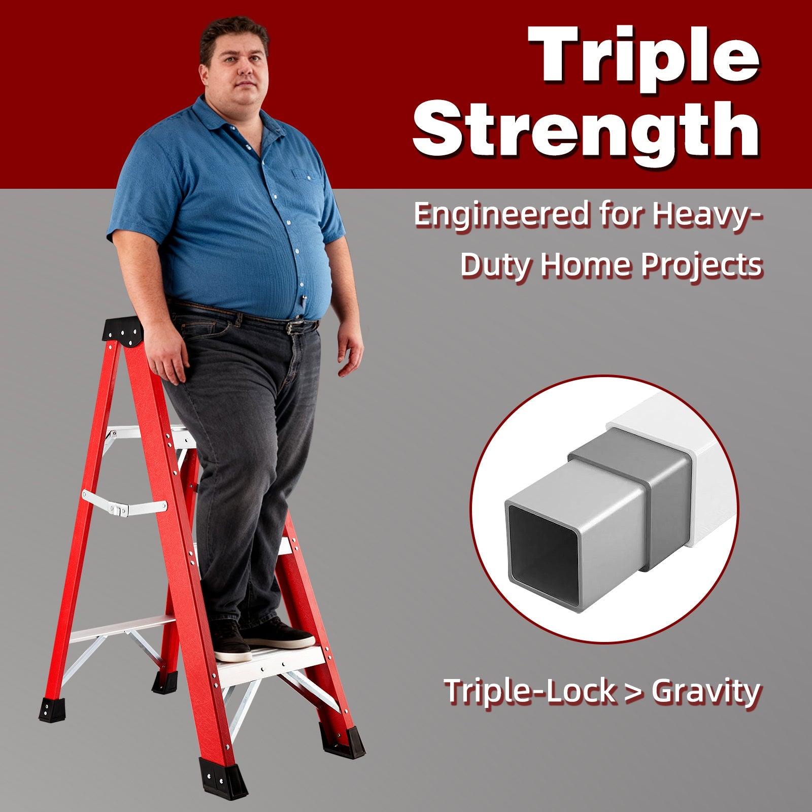 Fiberglass Single-Sided Stepladder for Electrical and Construction Use by HouseOfZazla