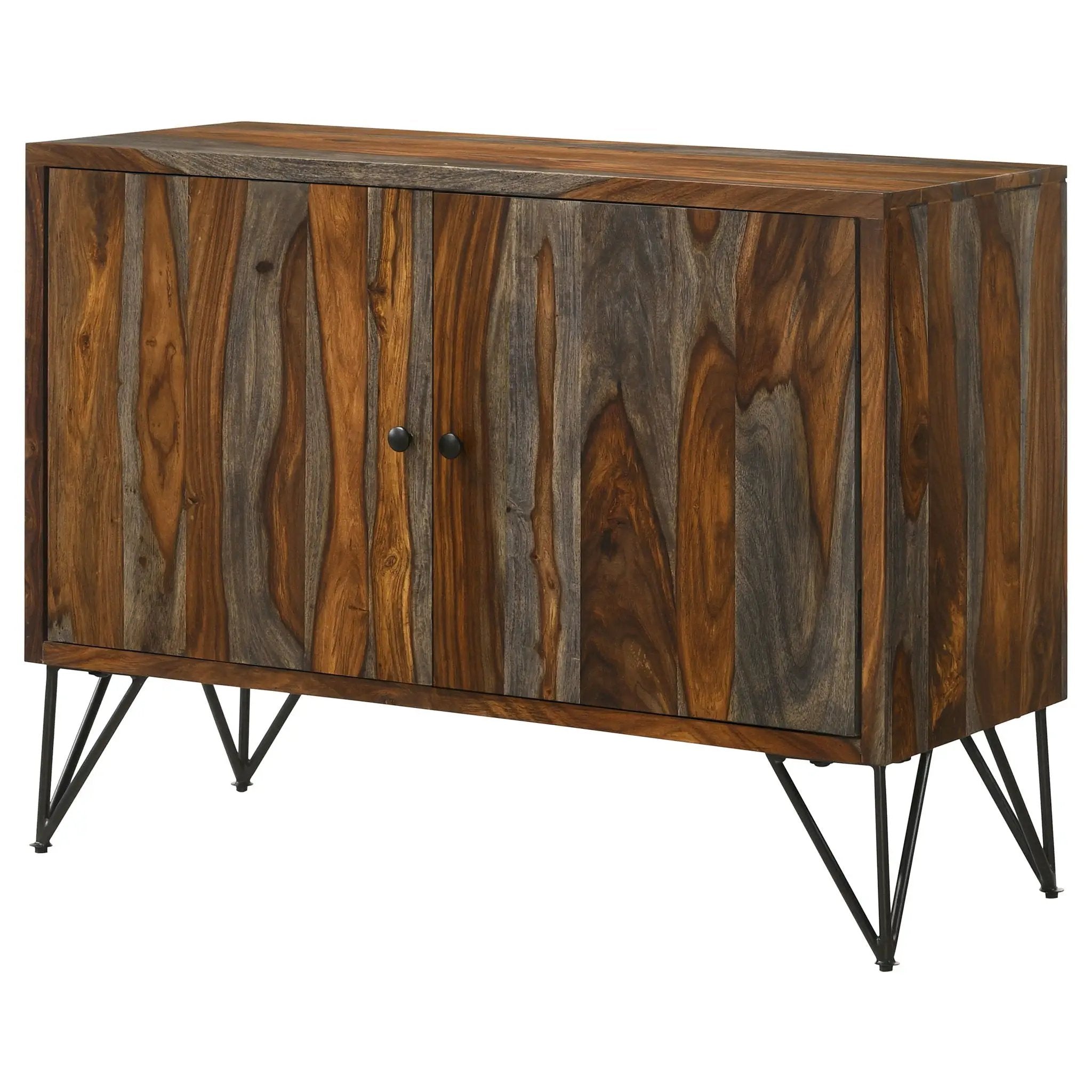 Macon 2-door Sheesham Wood Storage Accent Cabinet Grey by Unique Piece Furniture