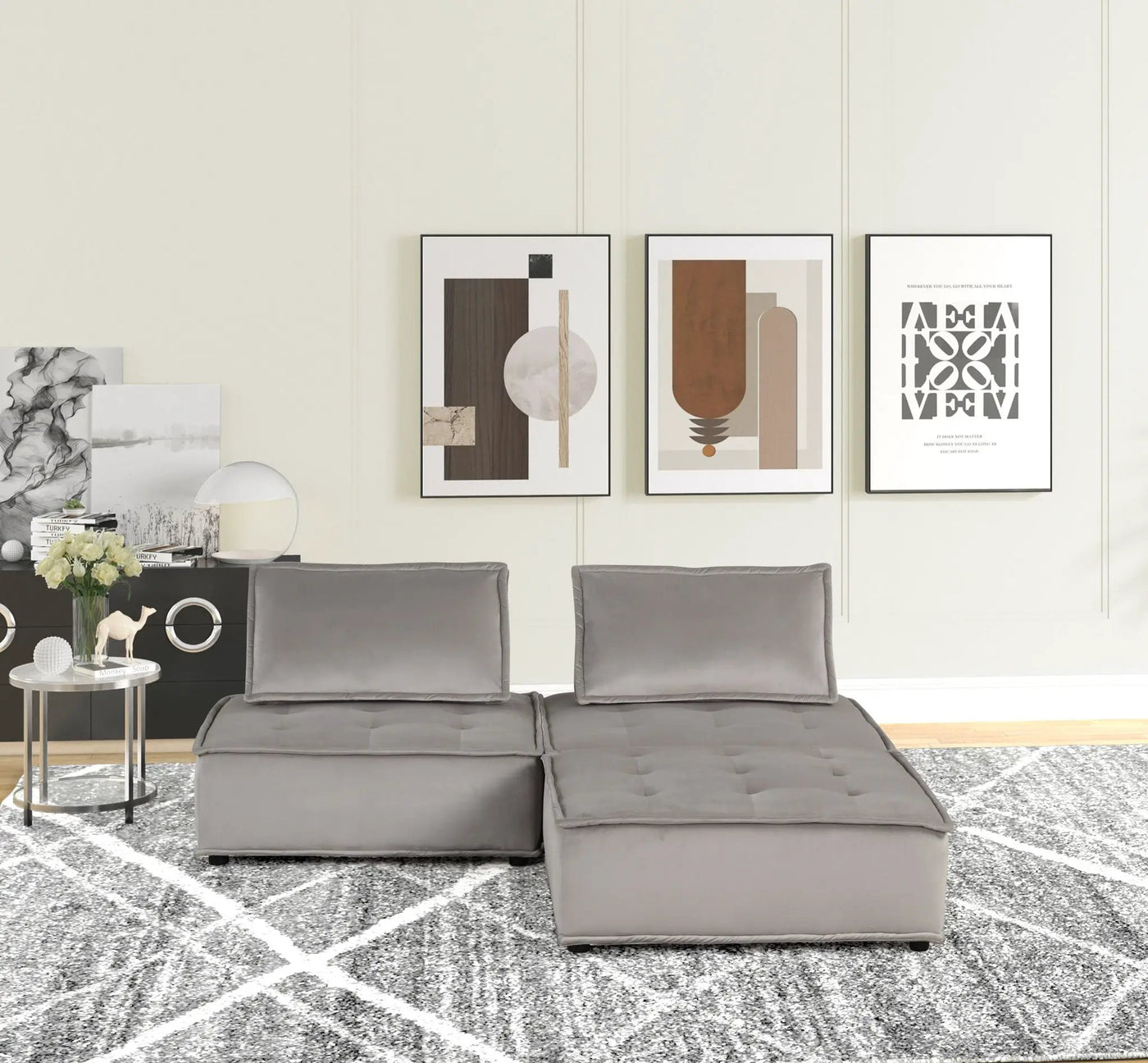 Anna - Stylish Sectional Sofa Ottoman by HouseOfZazla