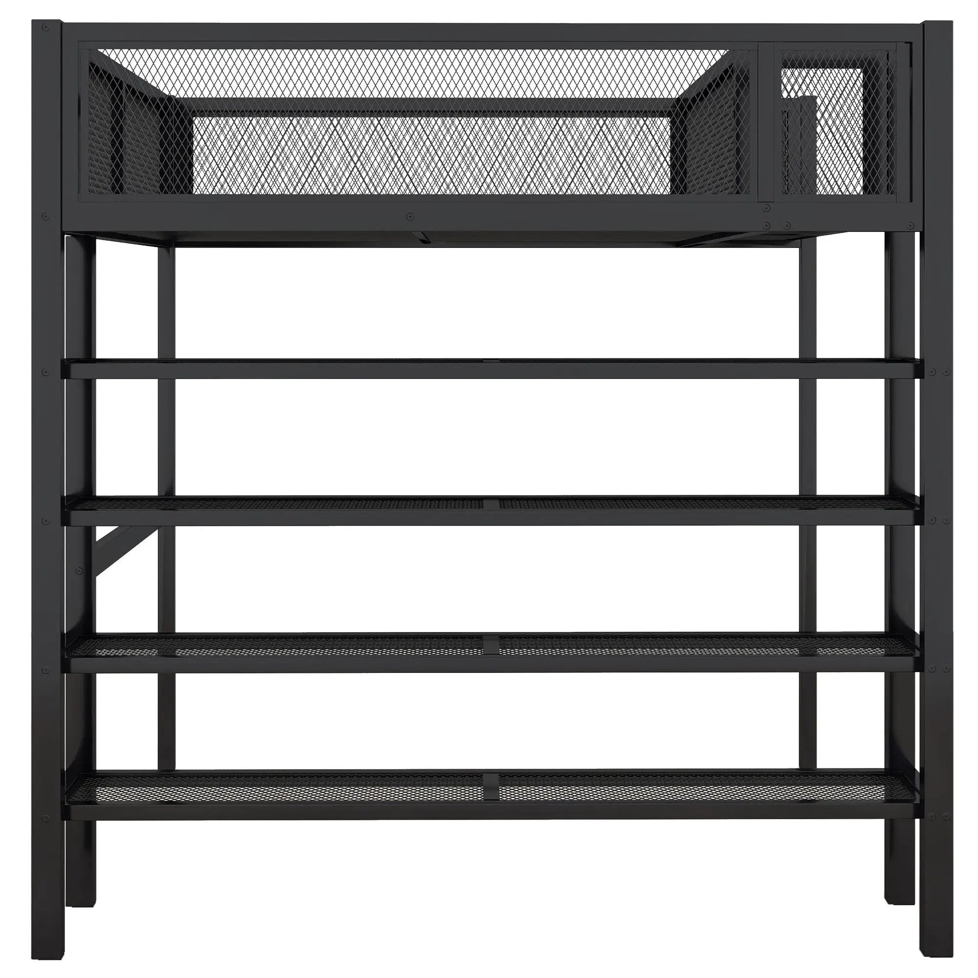 Loft Bed With 4 Tier Shelves And Storage by Unique Piece Furniture