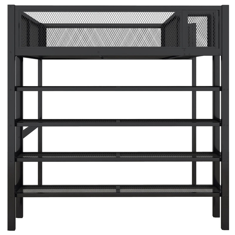 Loft Bed With 4 Tier Shelves And Storage by Unique Piece Furniture