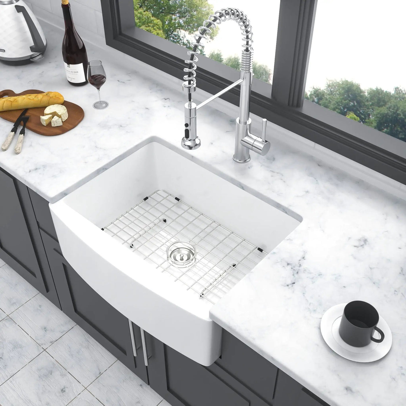 Farmhouse Sink, Apron Front Single Bowl With Arch Edge Design by HouseOfZazla