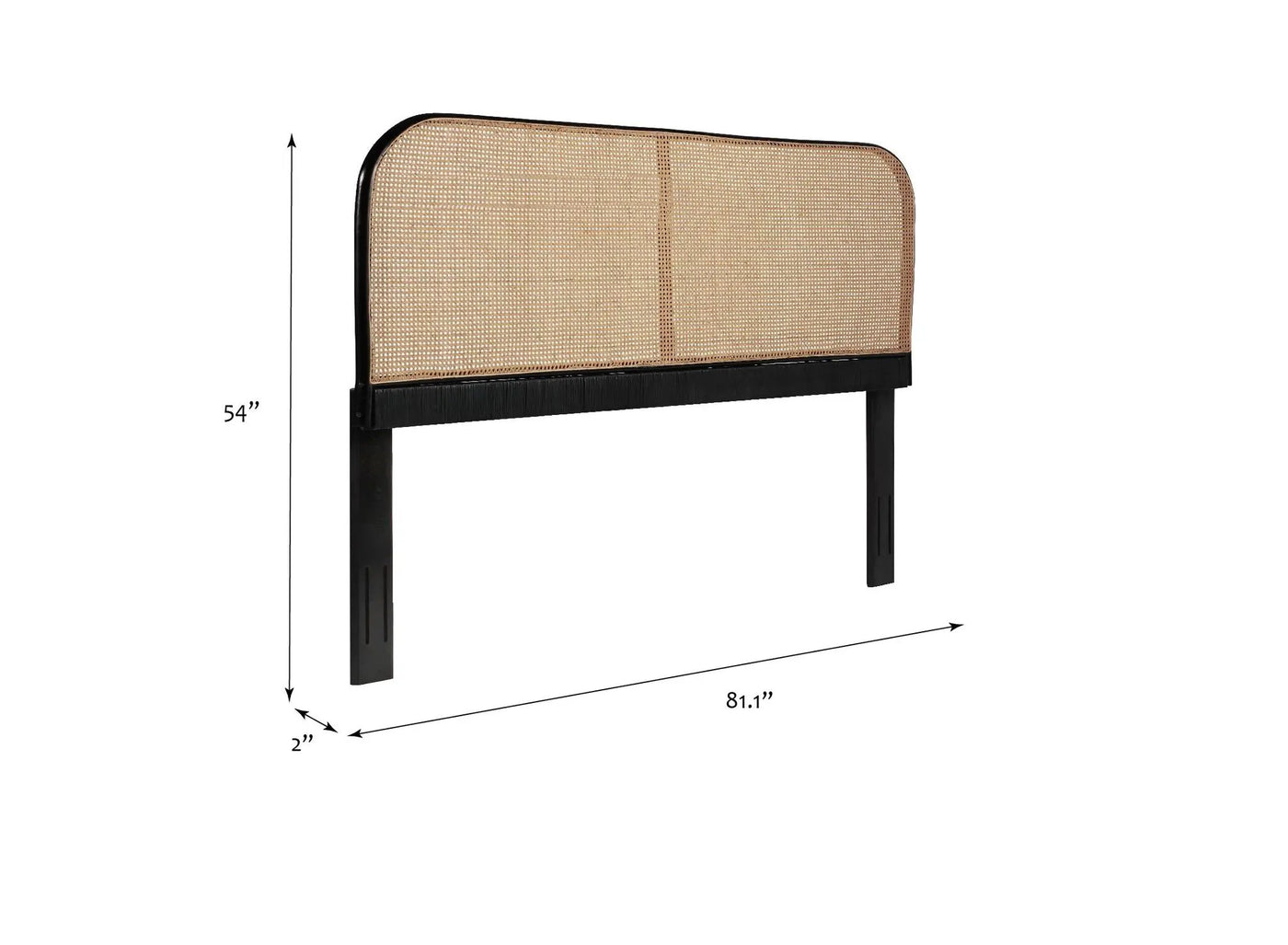 King Size Cane and Teak Rattan Headboard Adjustable Bed by HouseOfZazla