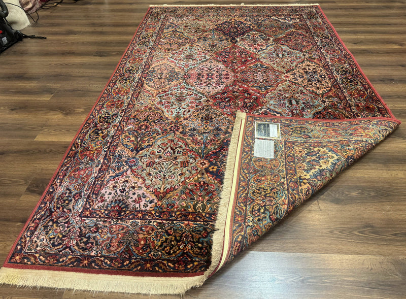 Karastan Rug 5.9 x 9, Multicolor Panel Kirman Rug #717, Wool Original Karastan Collection 700 Series by Jewel Rugs