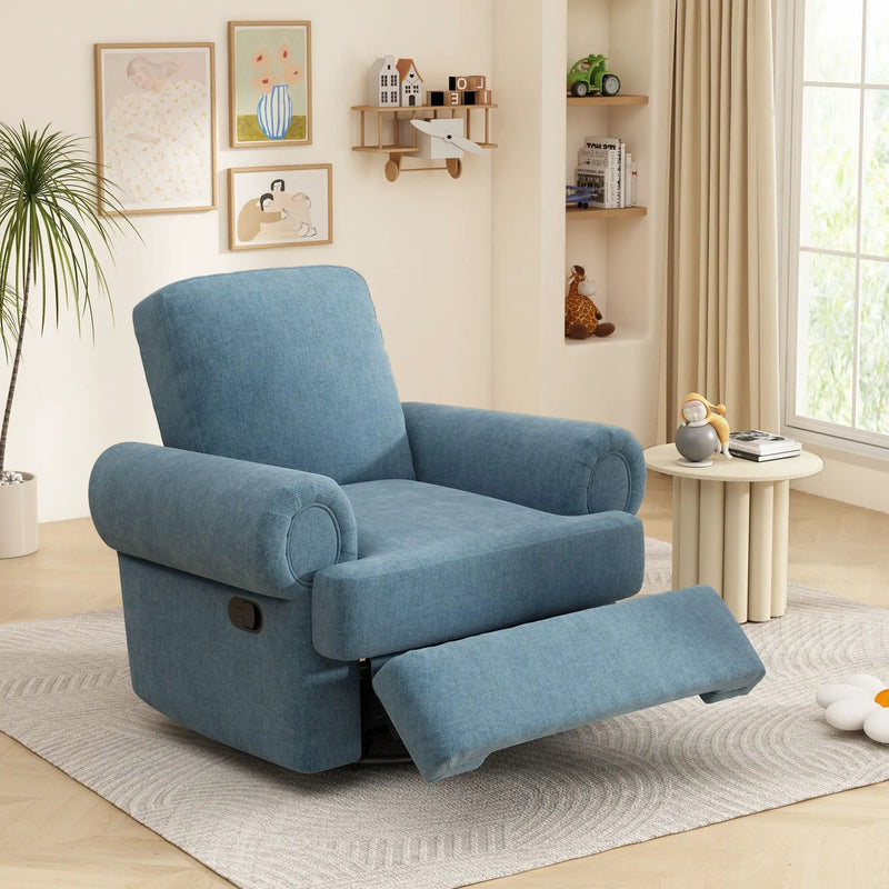 Manual Swivel Recliner Rocker Chair With Adjustable Backrest by Unique Piece Furniture