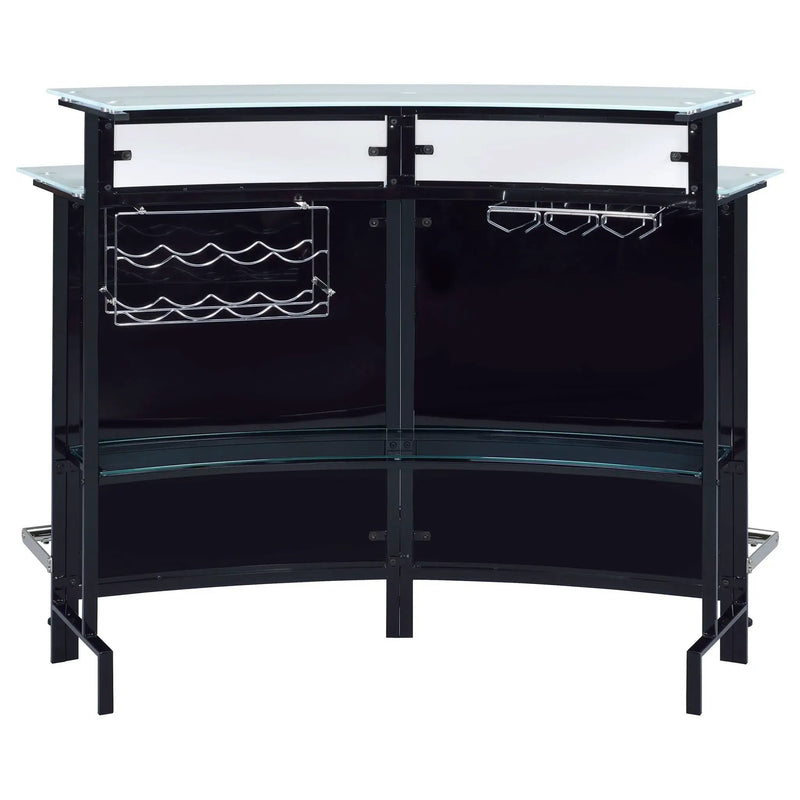Keystone Curved Glass Top Home Bar Wine Cabinet Black by Unique Piece Furniture
