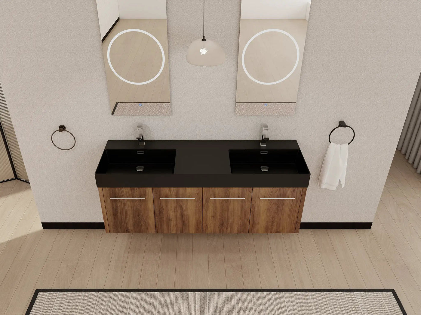60 Inch Wall-Mounted Bathroom Vanity with Sink by HouseOfZazla