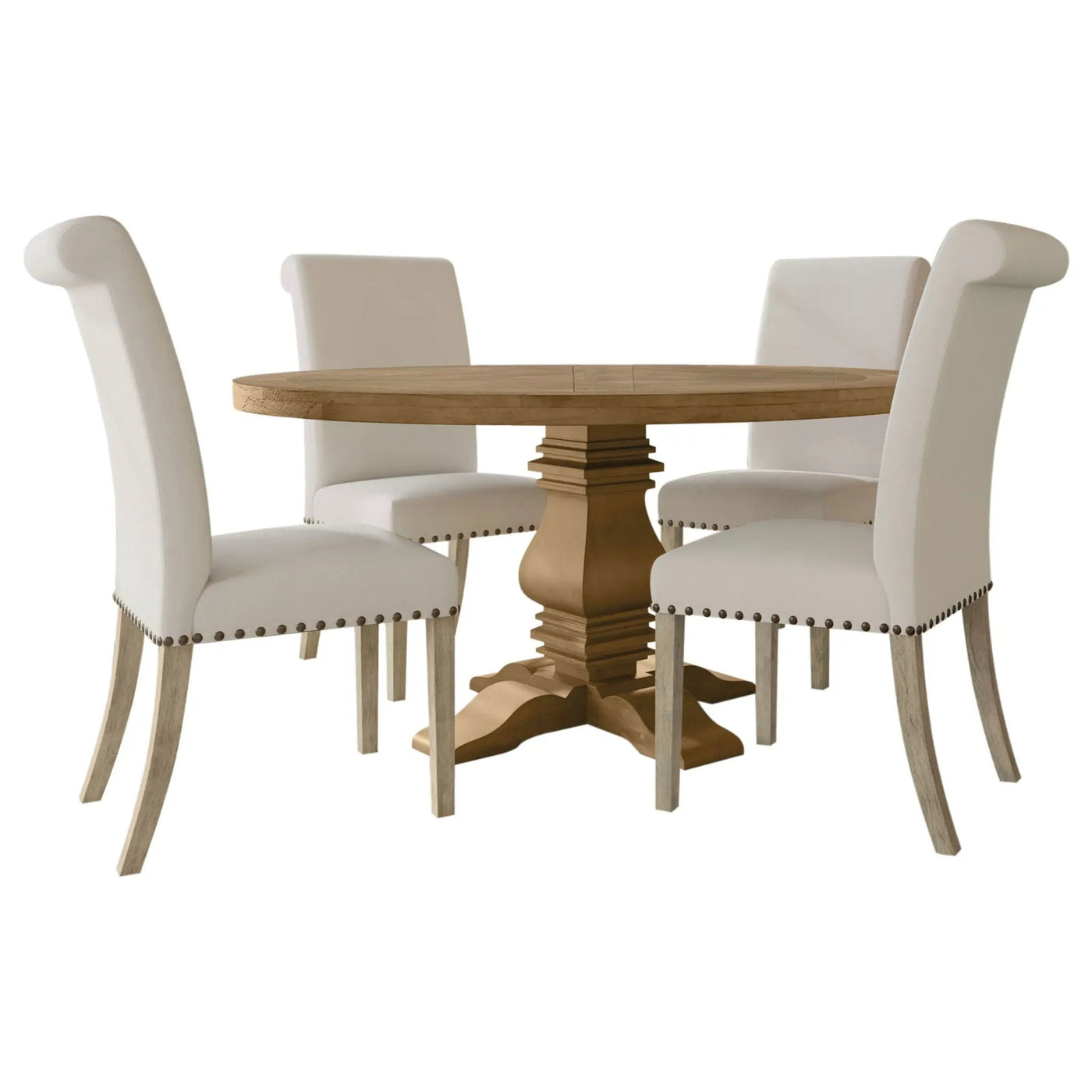 Round Dining Table Set With Upholstered Chairs by HouseOfZazla
