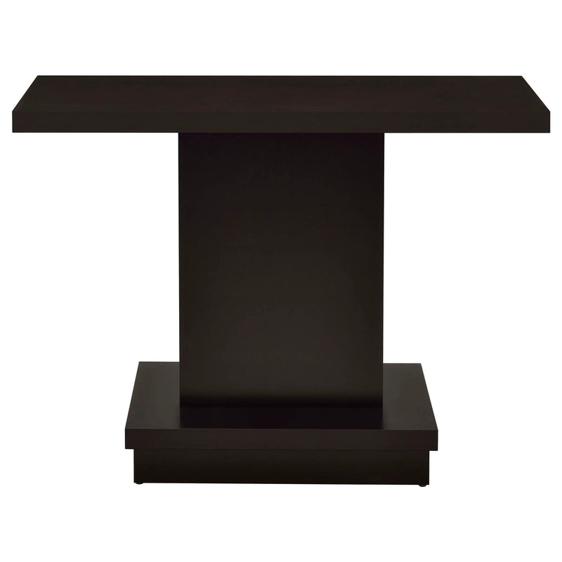 Reston Engineered Wood Pedestal Console Table Cappuccino by Unique Piece Furniture