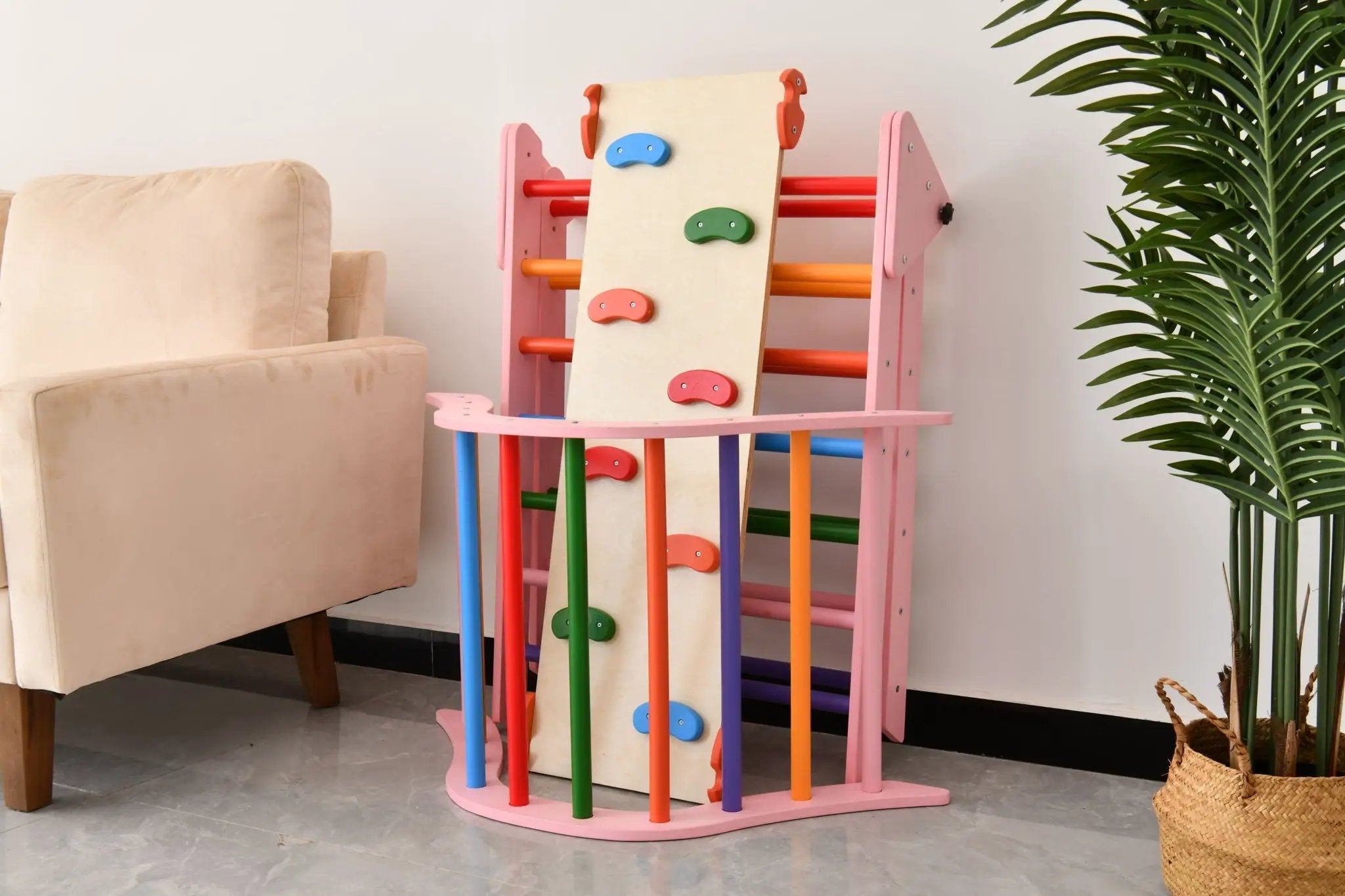 Gardenia - Pikler Triangle Set, Montessori Toddler Climbing Toys, 2 Piece by HouseOfZazla