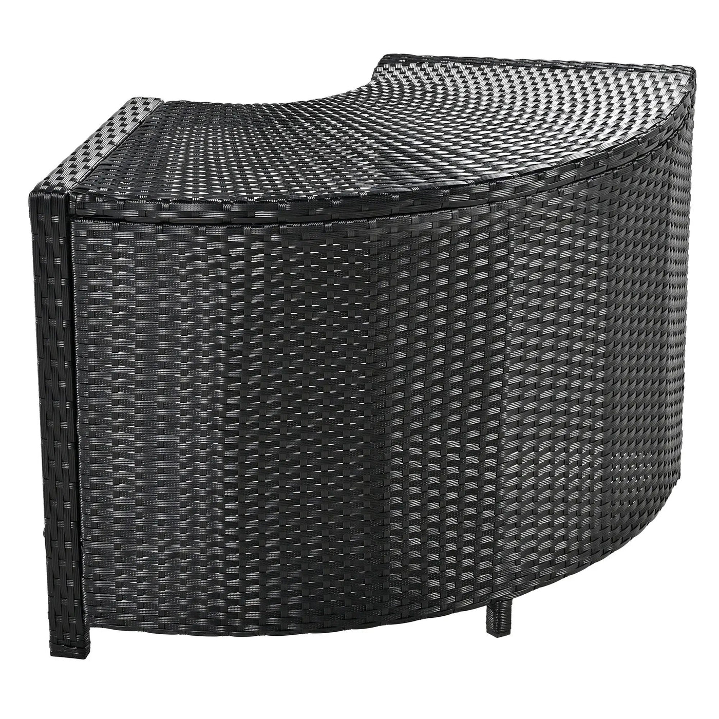 Spa Surround Spa Frame Quadrilateral Outdoor Rattan Sectional Sofa Set With Mini Sofa, Wooden Seats And Storage Spaces by HouseOfZazla