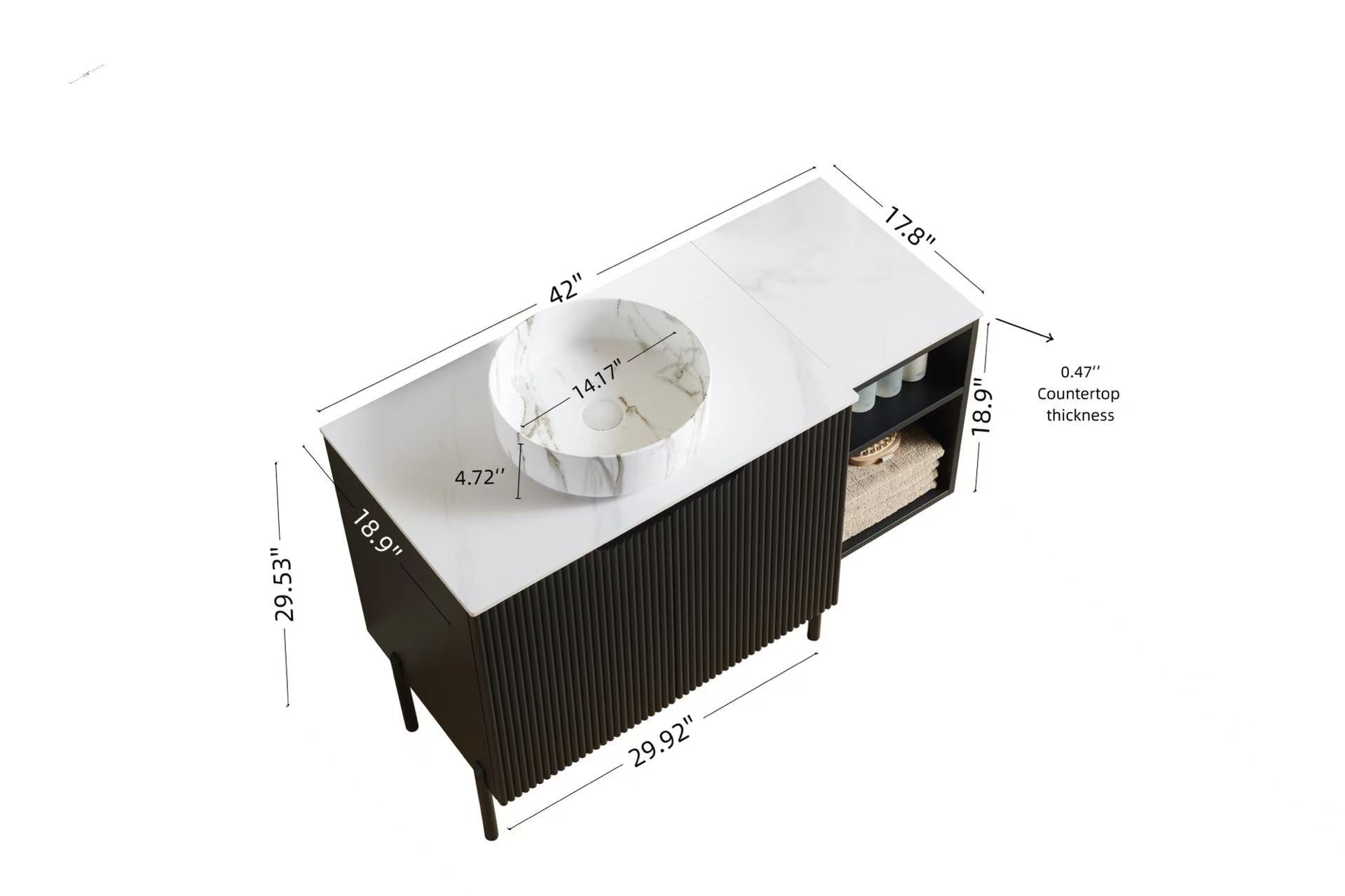 Turio 42" Bathroom Freestanding and Wall Mounted Storage Cabinet by HouseOfZazla