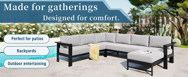 U_Style U-Shaped Outdoor Sectional Sofa Set by HouseOfZazla